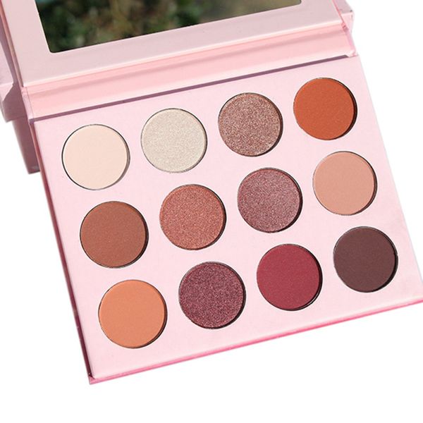 

new 12 colors nude shining plum eyeshadow palette makeup glitter pigment smoky eye shadow pallete waterproof cosmetics