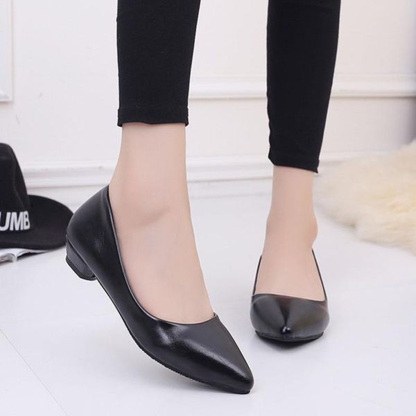 

fashion small-heel single shoes 2 cm low heel comfort work shoes simple elegant women's wild high heels ladies pumps hot, Black
