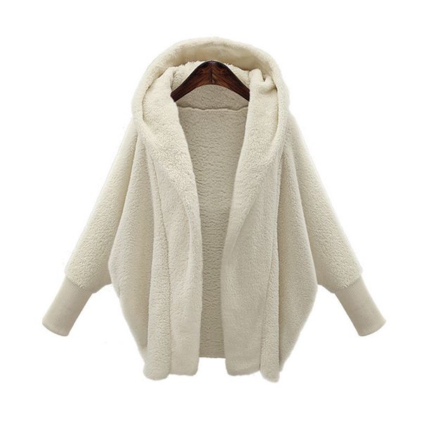 

Mens Designer Faux Fur Coat Solid Female Thick Hooded Fur Coat Fashion Donna Winter Warm Cloth