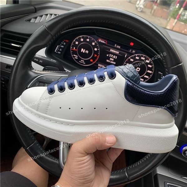 

модные дизайны классическая повседневная обувь платформа кожаный тренер мужская женская темно-синяя змеиная кожа 3 м кроссовки бархатные cha, Black