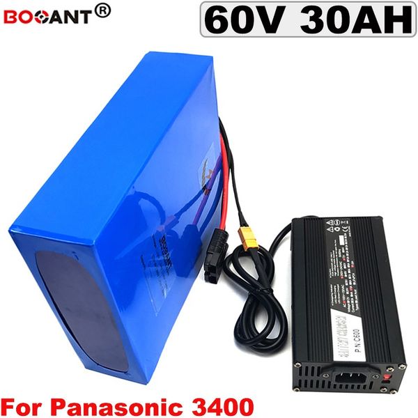 

60v 30ah electric bike lithium battery 60v e-bike battery for original panasonic 18650 cell for bafang 3000w motor +5a charger