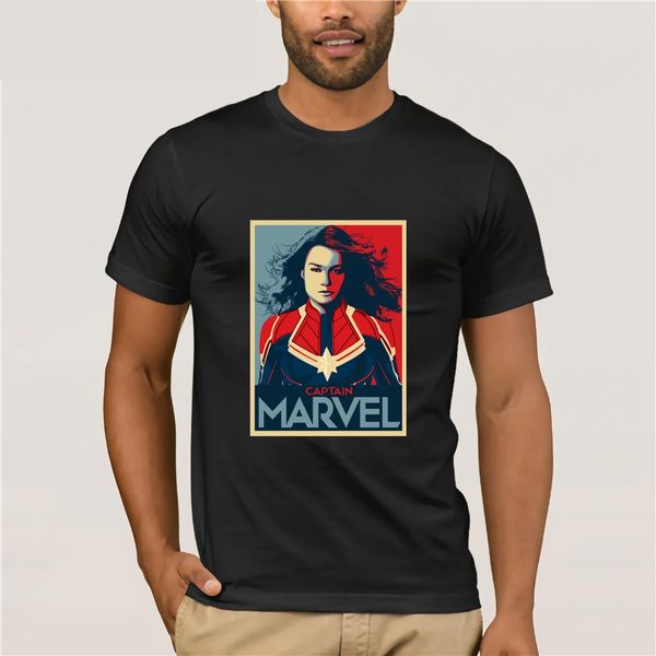 

captain marvel hope t-shirt 2019 fashion t shirt hip-hop t-shirt short sleeve asian size men's, White;black