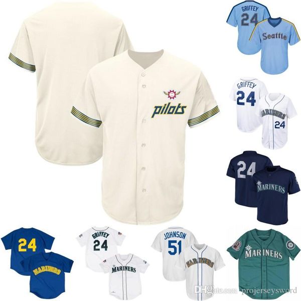 

Seattle Cream Turn Back The Clock Mariners Jersey 24 Ken Griffey Jr. 51 Randy Johnson Mens Lady Youth 1997 Ken Griffey Jr. Baseball Jerseys