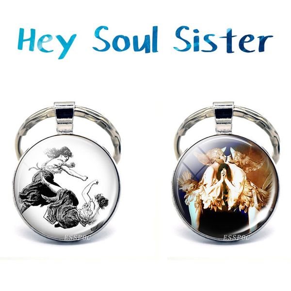 

friendship keychain funny girlfriend keyring sisters gift glass cabochon pendant jewelry gift for women girls, Silver