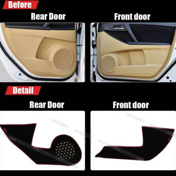 

4pcs fabric door protection mats anti-kick decorative pads for 5 2011-2013