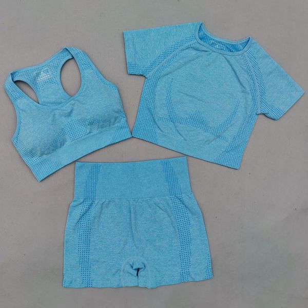 

vital seamless yoga set women gym workout clothes sports bra short sleeve fitness crop high waist shorts legging sports suit, White;red