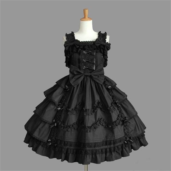 

xs-3xl japan anime cosplay maid costume cute girls dark black pink lolita dress skirt lolita school tulle halloween cos, Black;red