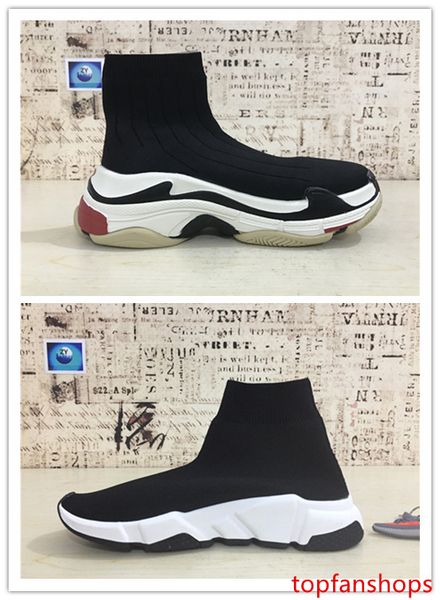 

2019 triple s paris speed runner knit deep blue sock shoes original luxury trainer runner sneakers race mens women sports shoes