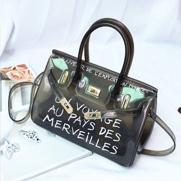 

jelly transparent bag bag selljelly wholesale handbag-platinum portable 2020 shoulder diagonal beach nilwo, Red;black