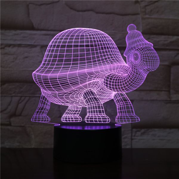 

animal tortoise led night light touch sensor 7 color changing decorative lamp children kids baby kit nightlight turtle 3d lamp
