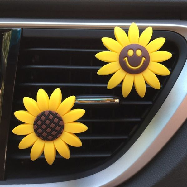 

car accessories universal air freshener cute car perfume sunflower vent clip fragrance scent diffuser auto interior decor