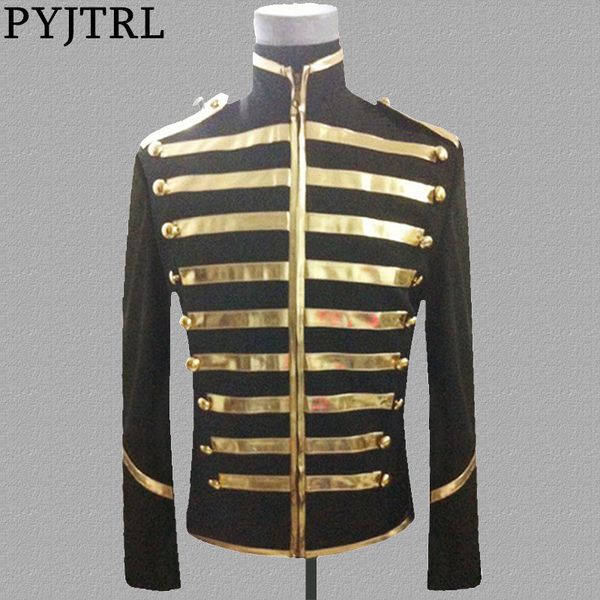 

pyjtrl tide blazer мужчины мандарин воротник золото серебро этап костюм куртка платье партии singers одежда, White;black