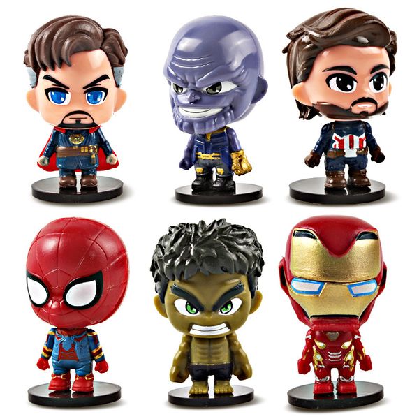 

Мстители 4 Infinity War Superhero Фигурки 7см Коллекция ПВХ Куклы Танос Халк Железный Челове