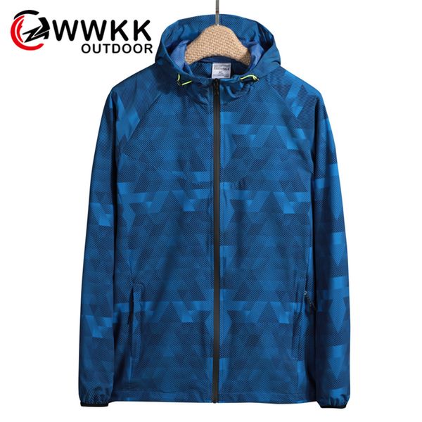 

wwkk anti-uv ultra-thin lightweight men/male hiking windbreaker quick-drying breathable sweat-absorbent new sunscreen jacket, Blue;black