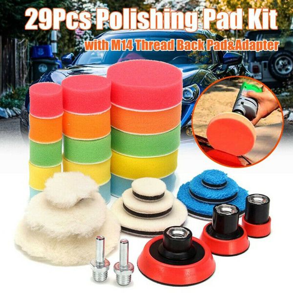 

29pcs sponge polishing pads grinding buffing disc car waxing tool accessories f-best