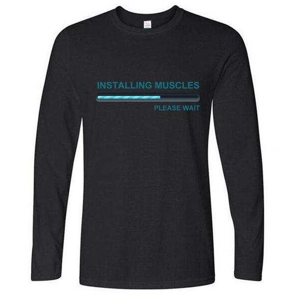 

funny design fitness shirt men bodybuilding long sleeve male autumn t shirt crossfit print tee shirts casual fitness, White;black