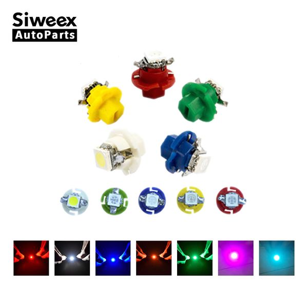 

10* b8.4 brand new t5 b8.4d 1smd car led light instrument bulbs gauge dashboard lamp side indicator lights 12v 7 colors