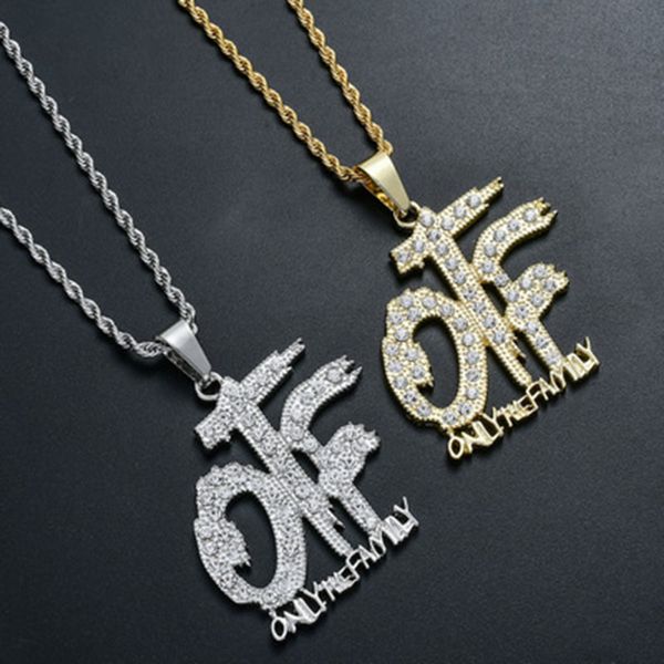 

new letter pendant onlythefamily stainless steel hip hop necklace cross-border wholesale, Silver