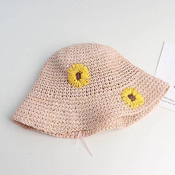 

2020 new baby summer accessories holiday baby kids boy girl hat breathable hat beach straw sun hollow out caps, Yellow