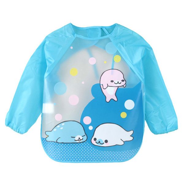 

ideacherry baby waterproof toddler feeding bibs cartoon burp cloths children painting clothes colorful long sleeve apron bibs