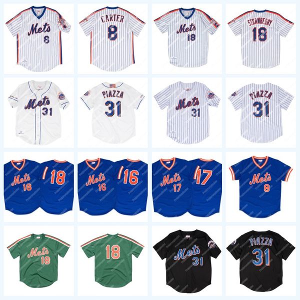 

8 Gary Carter 1986 16 Dwight Gooden Mets 18 Darryl Strawberry 17 Keith Hernandez 31 Mike Piazza Baseball Jersey All Stitched