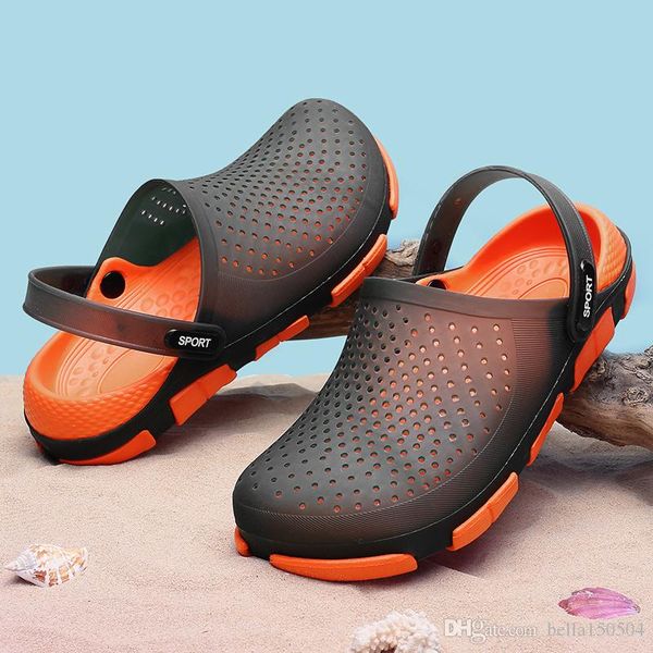 

лучшего качество дизайнер сандалии желе пляж обувь мужчины сандалии повседневная обувь тапочки пляж флип-флоп тапочки открытого хип-хоп-стри, Black