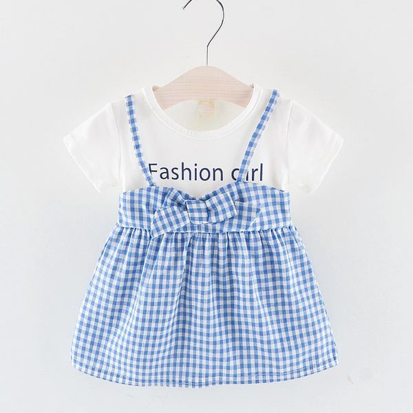 

2020 новый летний хлопок новорожденных девочек полосатый лук с коротким рукавом платье детская одежда дети принцесса платья 0-2лет, Red;yellow