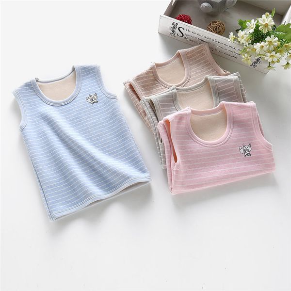 

children's autumn clothes bottom vest baby velvet warm vests for boys girls kids tank plush camisoles 0-11t spring clothing, Camo