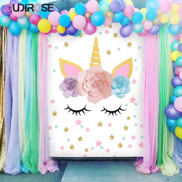 Hot Unicorn Paper Flower Unicornio Horn Ears Birthday Party