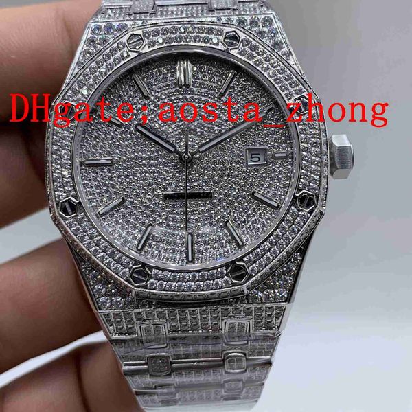 

Luxury men 039 15400 t watch automatic machinery watch all tainle teel diamond apphire 316l quality waterproof 30m diameter 41mm, Slivery;brown