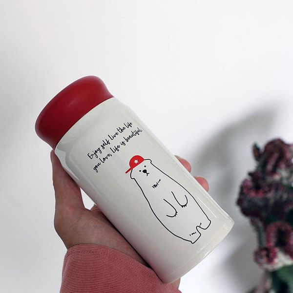 

прекрасные девушки смазливая мультфильм простой нержавеющей стали изоляции термос студенческое бутылки воды с чаем фильтр