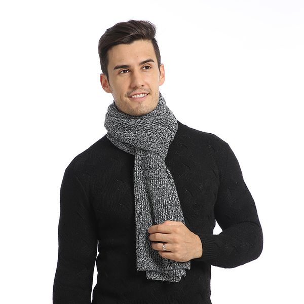 

brand designer winter scarf men cotton scarf male brand shawl wrap knit cashmere solid color warmer women's scarves, Blue;gray