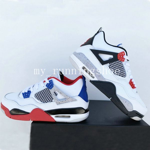 

2019 new 4s what the 4 iv men basketball shoes with box 4s sneaker trainer sports shoes, White;red