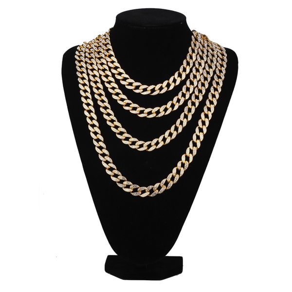 

hip hop bling fashion chains jewelry mens necklace sliver gold cubain chain popular jewlery, Black