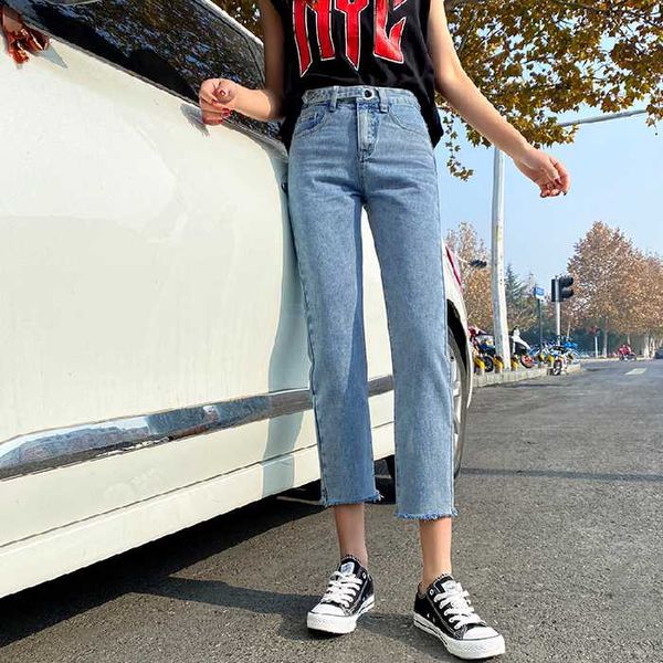 

high waist mom jeans casual loose vintage denim jeans ladies 2020 boyfriend korean plus size pocket washed maxi jean femme, Blue