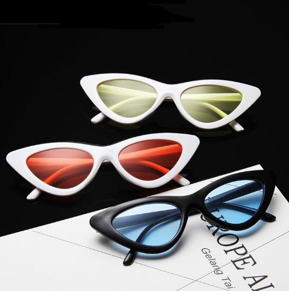 

new cat eye sunglasses frame 18 colors colorful fashion cateye sun glasses wholesale eyewear triangular sunglasses, White;black