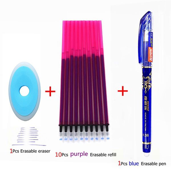 

3/12pcs/lot erasable pen washable handle blue black red 0.38mm erasable gel pen refill rod school office writing stationery