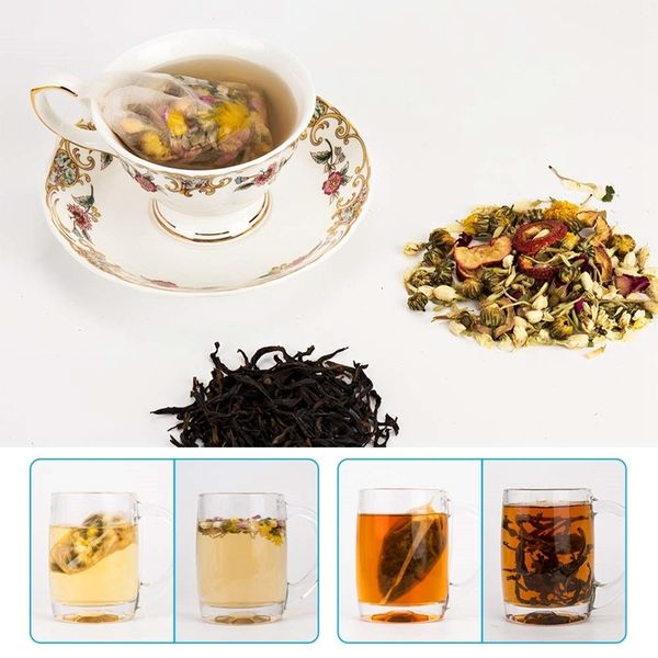 

1000pcs/lot new pla biodegrade tea bag filters ultrasonic corn fiber cords tea bags coffee filter 80x100mm promotion teaware sets