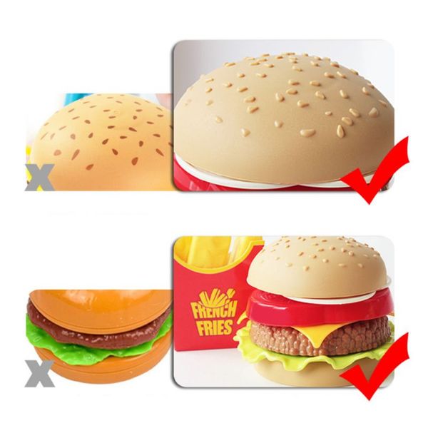 

1 set kids hamburger chips toy congnitive puzzle play house tools for children 094f