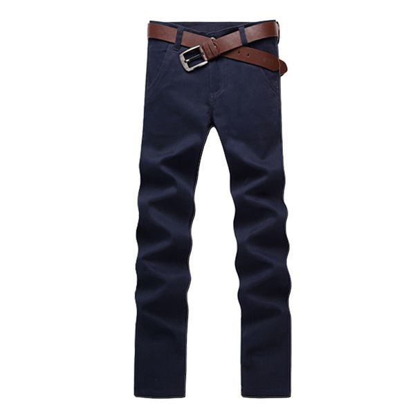 

men's spring and autumn new cotton business casual solid color pants / large size straight casual pants 28-38, Black
