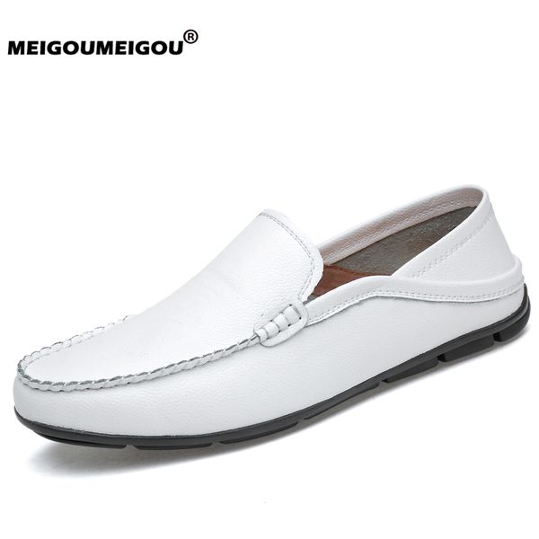 

breathable leather shoes men 2019 genuine leather men's shoes loafers soft men moccasins summer zapatos de hombre, Black