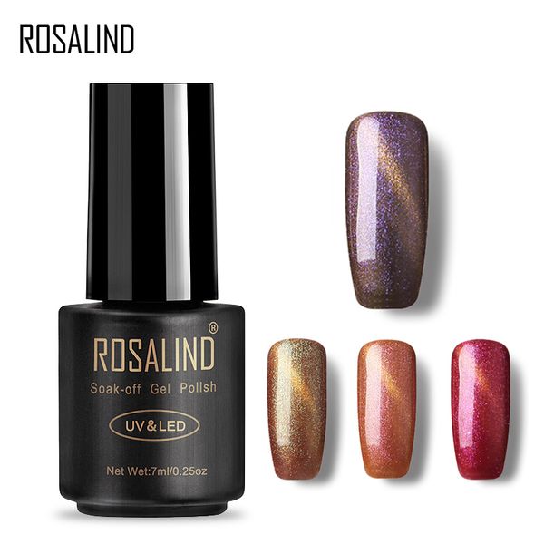 

rosalind gel 1s black bottle 7ml cat eyes+chameleon magnet a01-12 gel nail polish nail art uv&led soak-off bling varnish