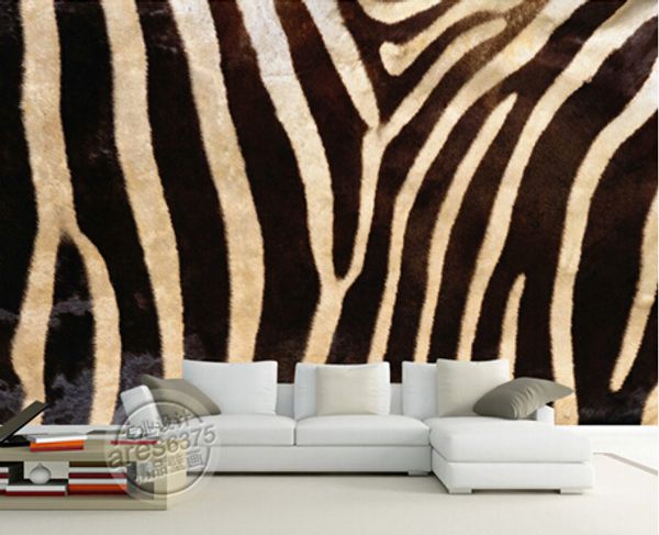 

wallpapers custom wall mural 3d stereo retro modern fur fashion latest tv backdrop zebra animal non-woven wallpaper