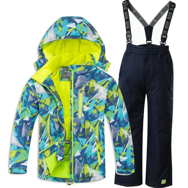 

children ski suit boys girls ski jacket with overalls 2pcs waterproof thick outdoor clothes set warm suits for russian winter, White