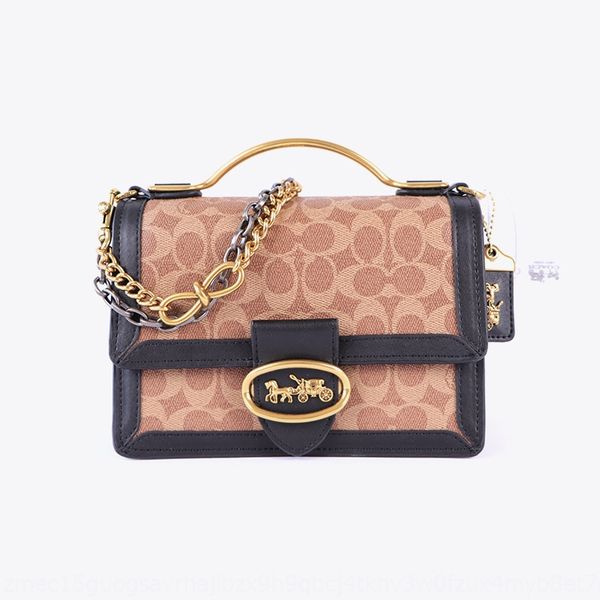 

koujia women's classic buckle presbyopic messenger small square package package lock bag lock buckle printed small square bag, White