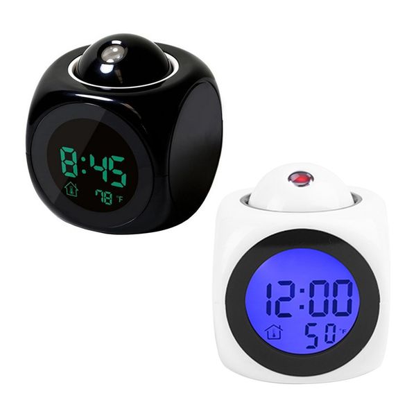 

2019 new lcd projection voice talking alarm clock backlight electronic digital projector watch desk temperature display