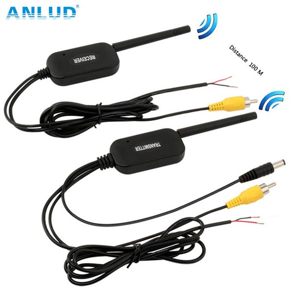 

anlud 2.4g wireless transmitter rear view camera video receiver kit for car bus truck reverse dvd monitor backup cam 100m range