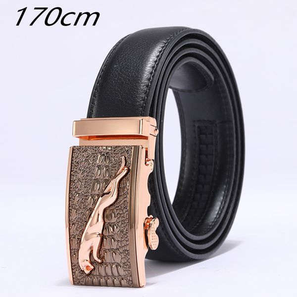 

150 170cm men genuine leather automatic buckle belt large size business male belts balck designer belts men 2019, Black;brown
