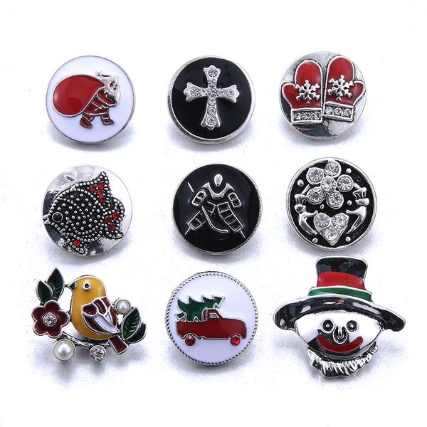 

10pcs/lot new snap jewelry 18mm snowflake snap buttons fit christmas button bracelet bangle christmas jewelry, Golden;silver
