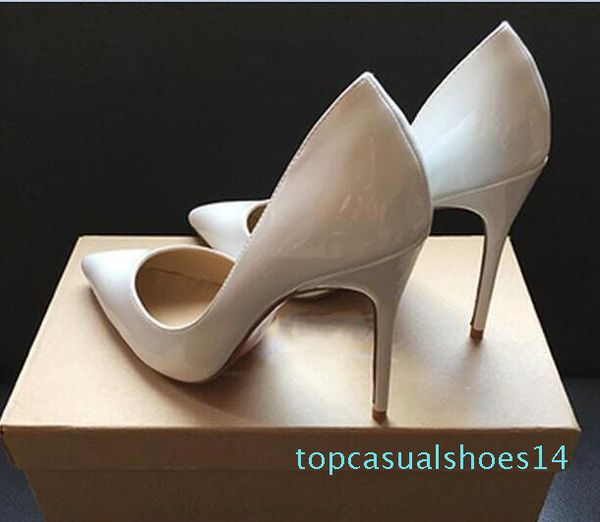 

women high heels pointed toe pumps office shoes party shoe fashion stiletto high heel pump patent leather 10cm 12cm t14, Black